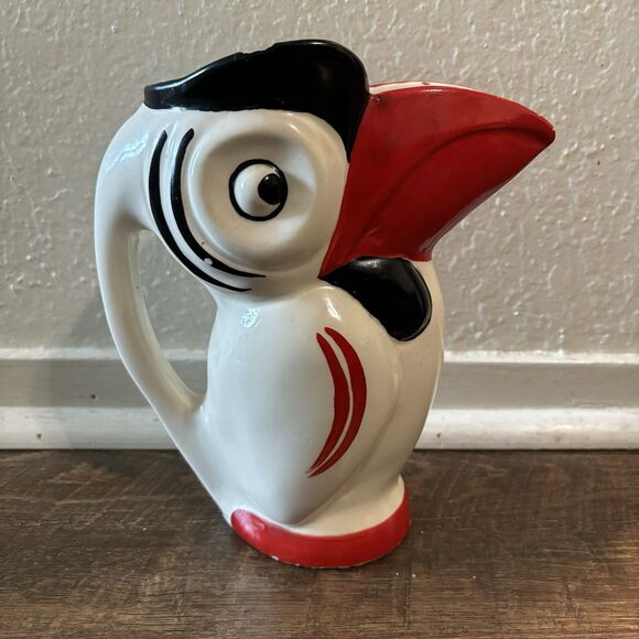 Rare Toucan Bird Pitcher Creamer Czechoslovakia Ditmar Urbach 9” Tall READ - Picture 5 of 10
